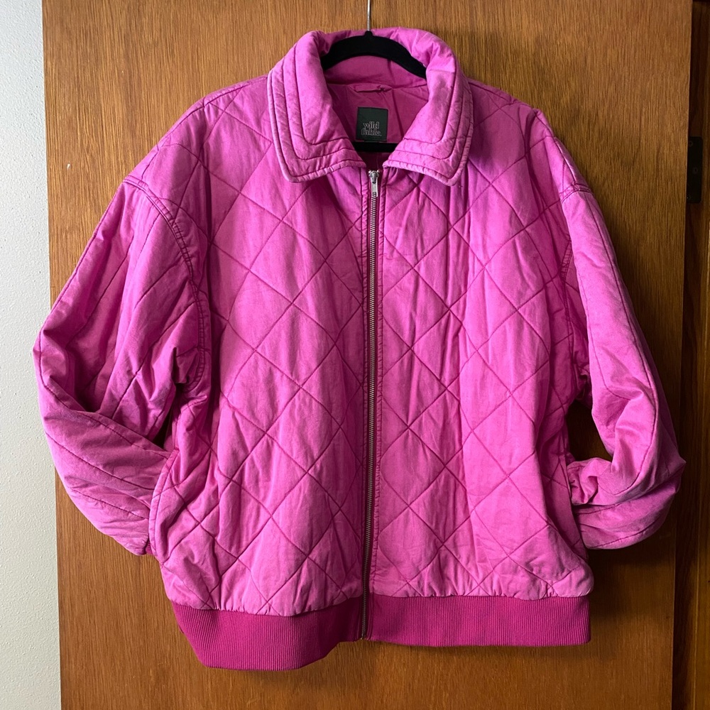 NWT! Women’s Wild Fable Quilted Pink Zip Up Jacket